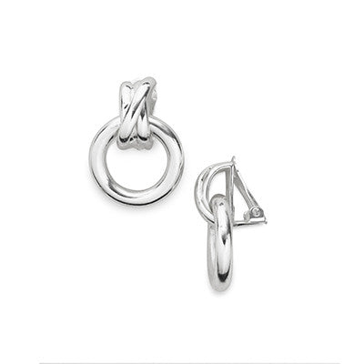 Silver Beekman Door Knocker Clip Earrings