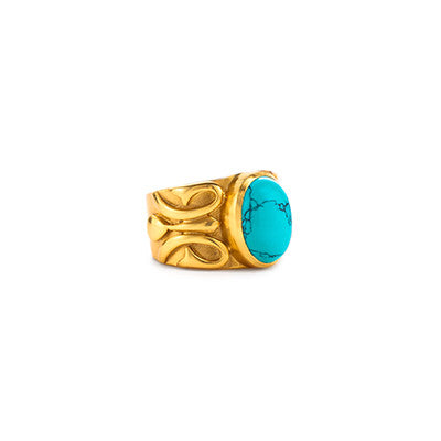 Lafeyette Ring Gold Turquoise Hires
