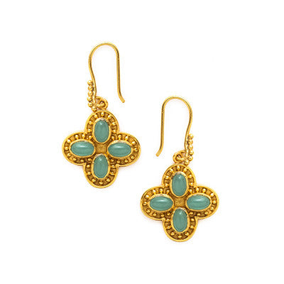 Sienna Drop Earring Aqua Chalc Full Length HiRes