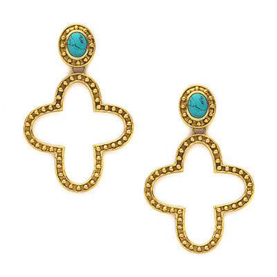 Sienna Statement Earring Turquoise Full Length HiRes